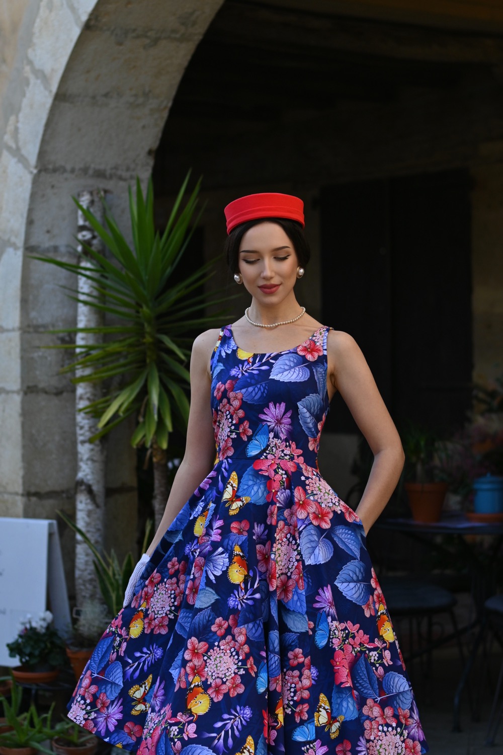 Midnight Garden Swing Dress